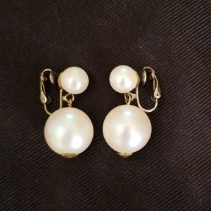 Faux pearl drop earrings
